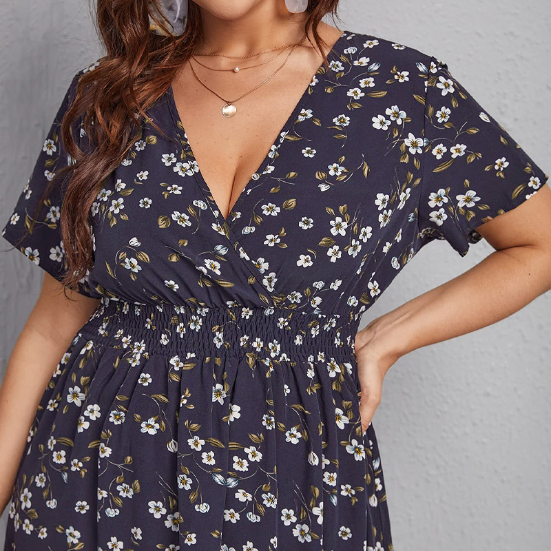 Plus Size Women's Dress, Flowe - đánh giá và giá Romper Floral Print