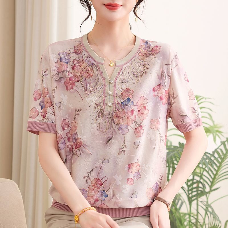 Elegant Mom Women Ice Silk Kni - đánh giá và giá Romper Floral Print