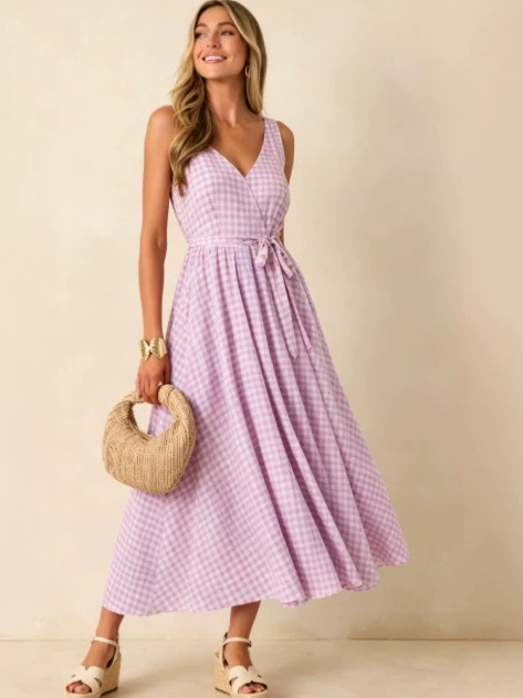 Summer 2026 Large Size Floral  - đánh giá và giá Linen Dress Wrap
