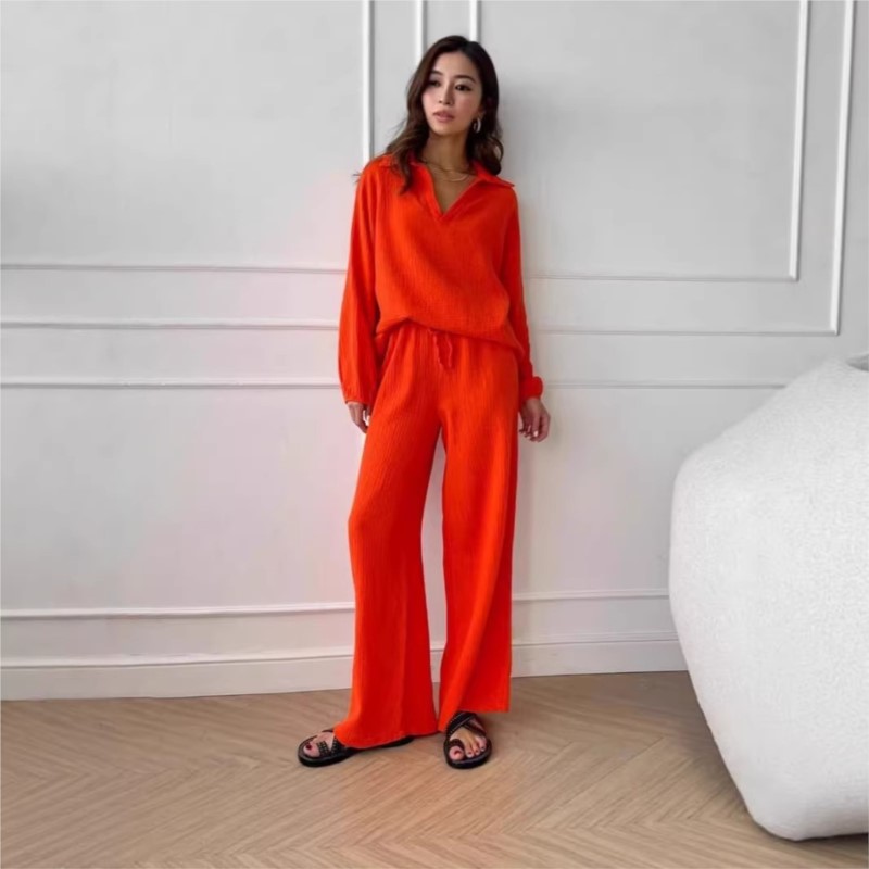 Women's Two-piece V-neck Long- - đánh giá và giá Linen Pant Wide