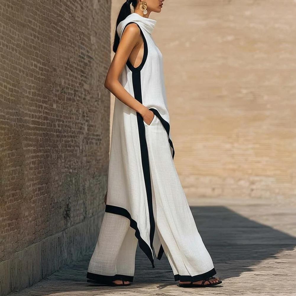 Women Color Block Cotton Linen - đánh giá và giá Linen Pant Wide