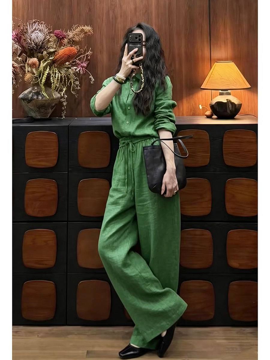 Loose Fit Linen Shirt And Wide - đánh giá và giá Linen Pant Wide
