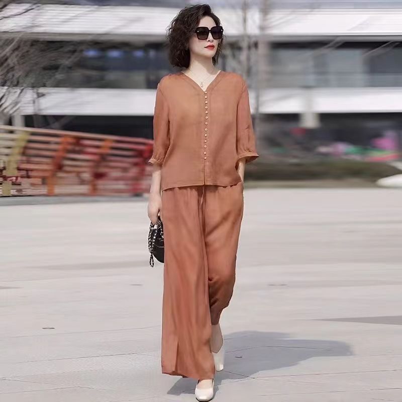 Cotton and Linen Women's Set 2 - đánh giá và giá Linen Pant Wide