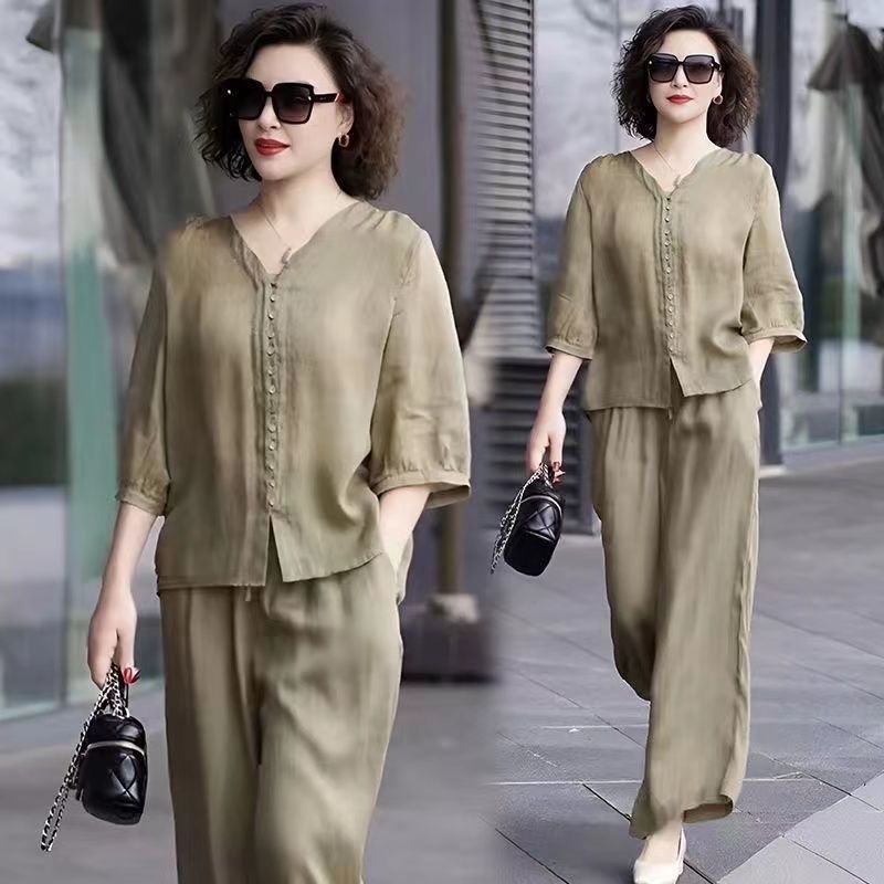 Cotton and Linen Women's Set 2 - đánh giá và giá Linen Pant Wide