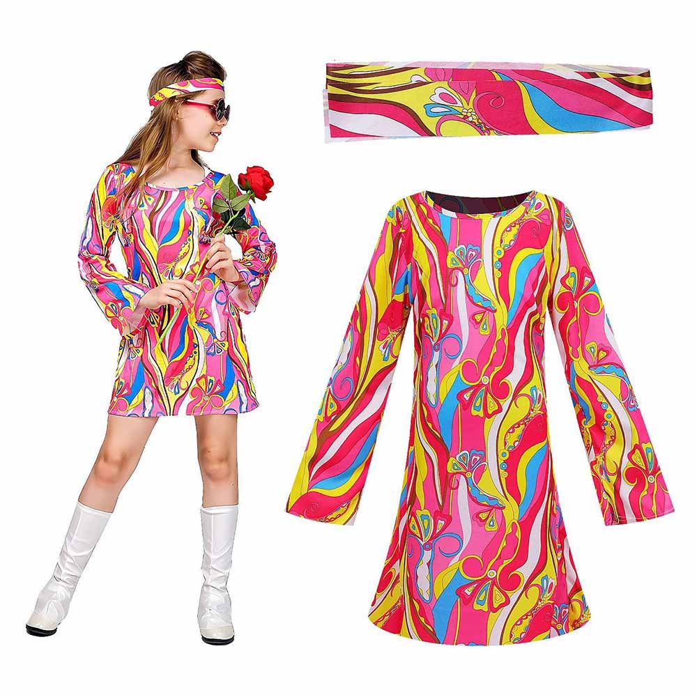 Retro 70s Hippie Dress Headban - đánh giá và giá Romper Floral Print