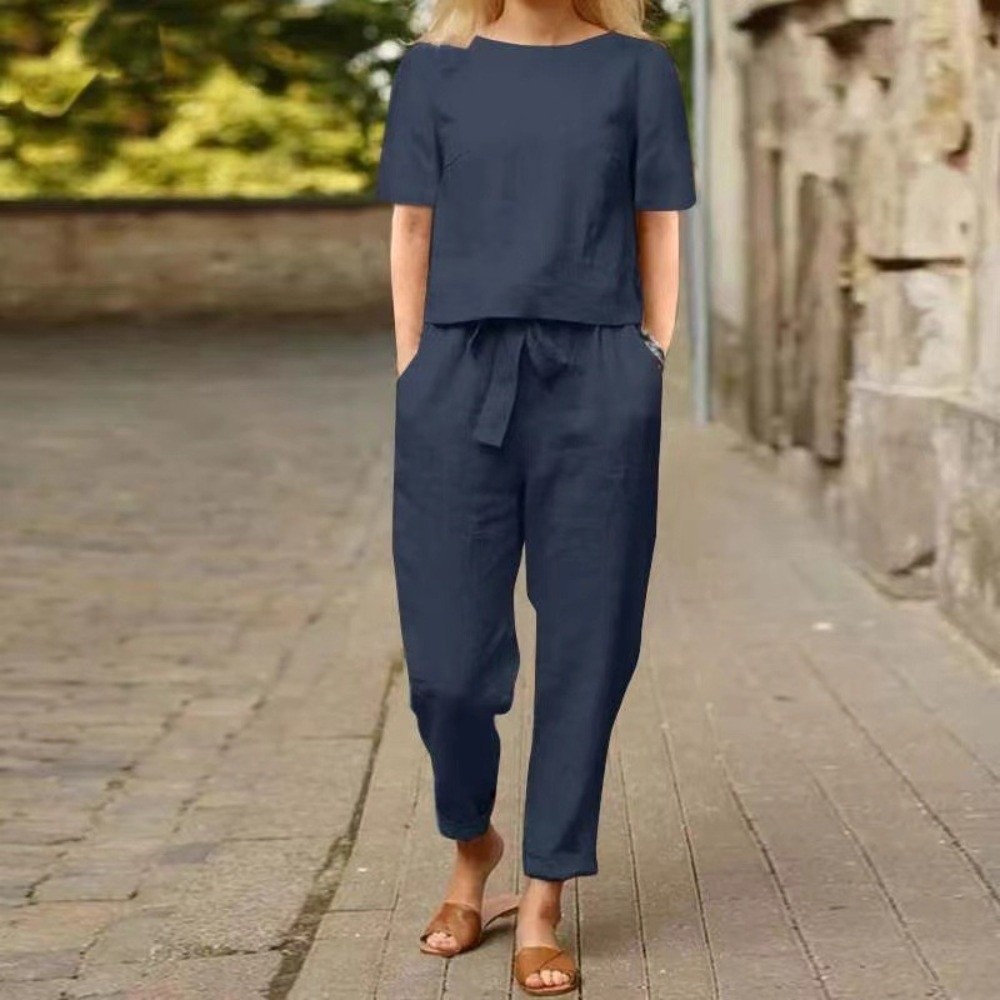 Half-sleeved Women's Cotton Li - đánh giá và giá Linen Pant Wide